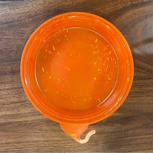 Disney Parks Haunted Railroad Cheshire Cat Mickey Souvenir Popcorn Bucket Orange - Picture 11 of 14